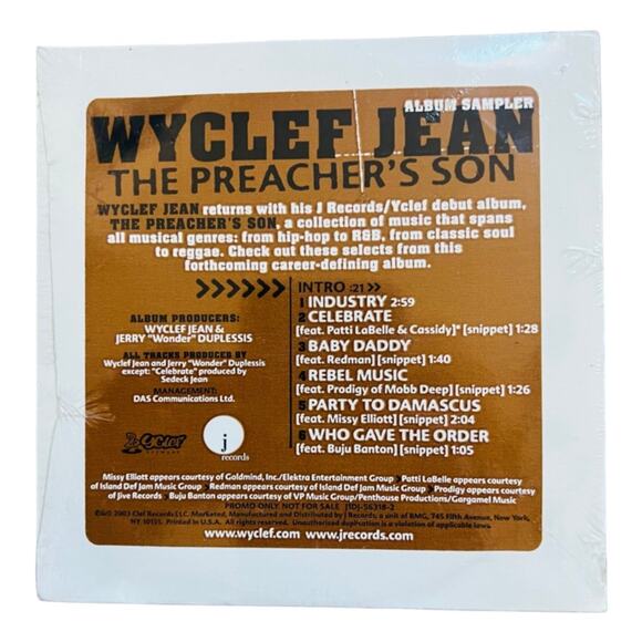 Wyclef Jean The Preacher's Son CD Album Sampler SEALED NEW Hip Hop Promo 2003 - Picture 1 of 2